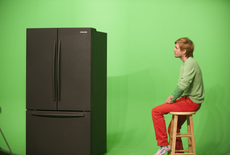 Mark Leckey, GreenScreenRefrigeratorAction