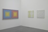 François Morellet, Du jaune au violet, 1956, Peinture jaune/blanc 2 fois 90° - 90° - 45° - 45°, etc. n°3, 1957 et 2 fois 90° - 90° - 45° - 45°, etc. n°1, 1957