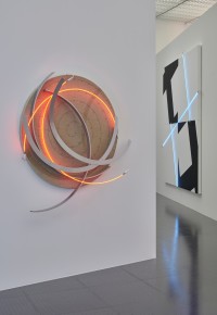 François Morellet, Lunatique brut n°1, 2009 et Deep Dark, Light Blue n°3, 2008