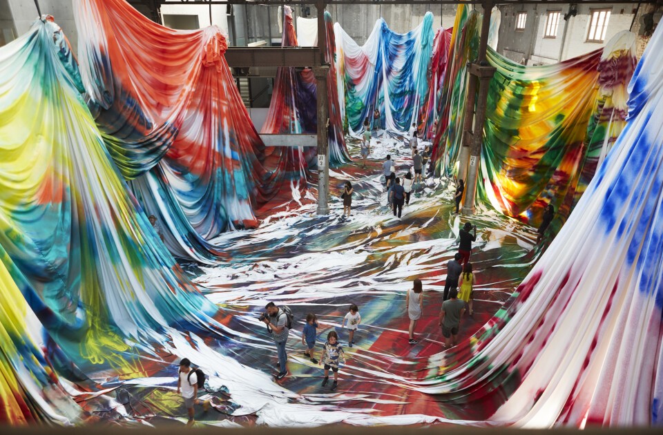 Katharina Grosse, The Horse Trotted Another Couple of Metres, Then It Stopped, Carriageworks, Sydney, 2018